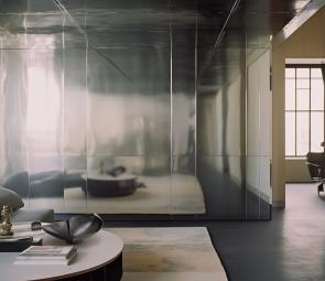 Internal decorative finish with metallic reflection